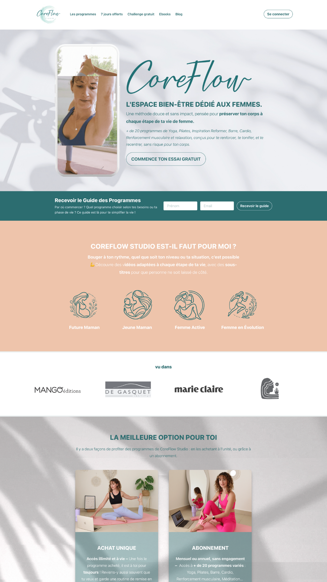 Portfolio - Studio de yoga Podia